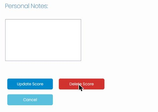 Update Score, Delete Score and Cancel buttons at the bottom of the Edit Score page